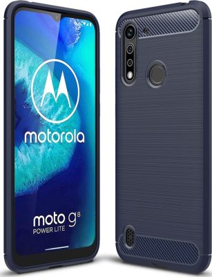 Mobigear Brushed Slim - Coque Motorola Moto G8 Power Lite Coque arrière en TPU Souple - Bleu