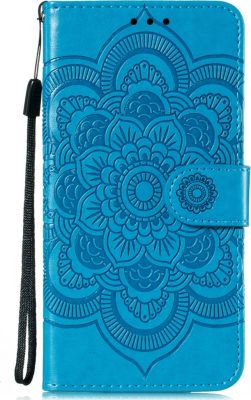 Mobigear Mandala - Coque LG K50s Etui Portefeuille - Bleu