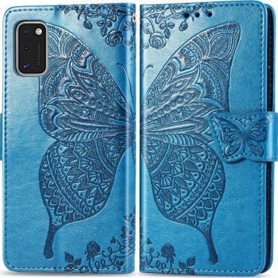 Mobigear Butterfly - Coque Samsung Galaxy A41 Etui Portefeuille - Bleu