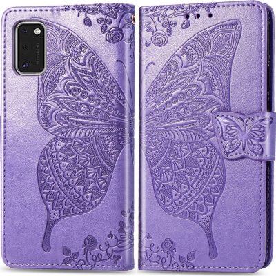 Mobigear Butterfly - Coque Samsung Galaxy A41 Etui Portefeuille - Violet