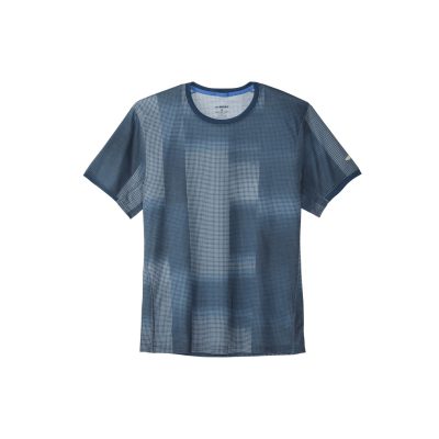 T-Shirt à Manches Courtes Brooks Distance Graphic Bleu Gris