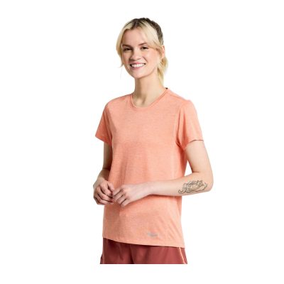T-Shirt Manches Courtes Saucony Stopwatch Orange Femme