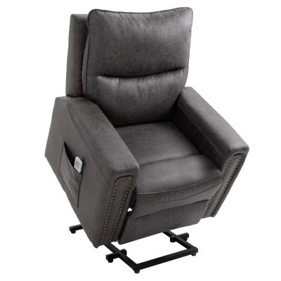 HOMCOM Fauteuil  releveur electrique fauteuil relax inclinable avec repose-pied télécommande revêtement synthétique Tissu 86 x 92
