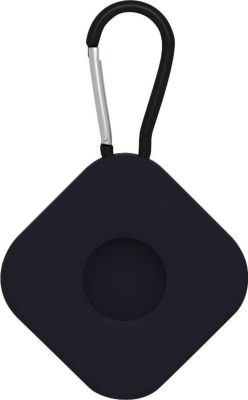 Mobigear Square Key - Coque Apple AirTag Porte-clés en Silicone Souple - Noir