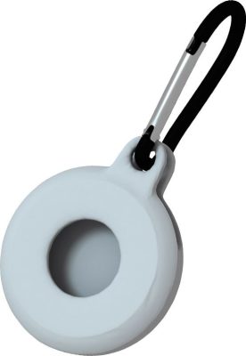 Mobigear Circle Key - Coque Apple AirTag Porte-clés en en TPU Souple - Blanc