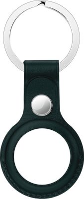 Mobigear Keychain - Coque Apple AirTag Porte-clés en Cuir Véritable - Vert