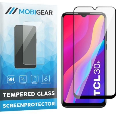 Mobigear Premium - TCL 30E Verre trempé Protection d'écran - Compatible Coque - Noir