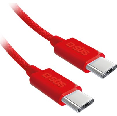 SBS - Câble USB-C vers USB-C 1.5 mètres - Rouge