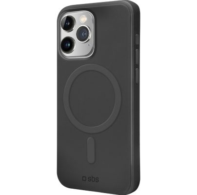SBS Instinct - Coque Apple iPhone 15 Pro Max Coque arrière en TPU Souple Compatible MagSafe - Noir
