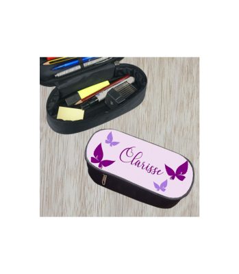 Trousse à crayons personnalisable modèle papillons