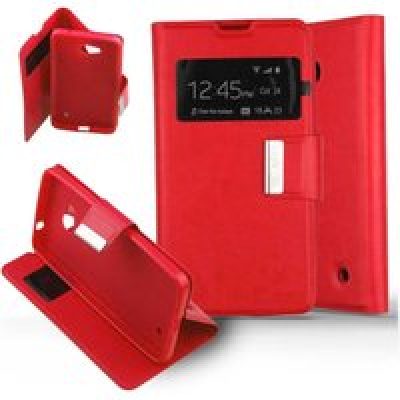 Etui Folio compatible Rouge Nokia Lumia 640