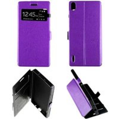 Etui Folio compatible Violet Huawei Ascend P7