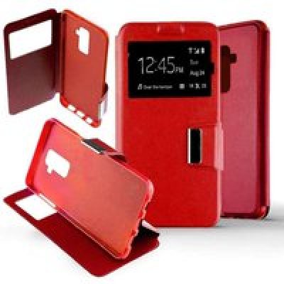 Etui Folio compatible Rouge Samsung Galaxy J8 2018