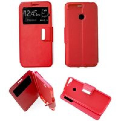 Etui Folio compatible Rouge Huawei Y6 2018