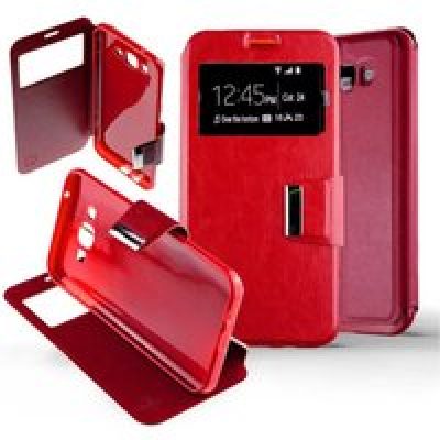Etui Folio compatible Rouge Samsung Galaxy A8