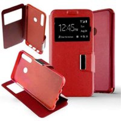 Etui Folio compatible Rouge Huawei P Smart Plus 2019