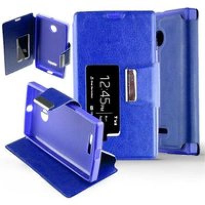 Etui Folio compatible Bleu Nokia Lumia 435