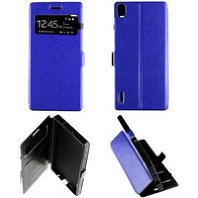 Etui Folio compatible Bleu Huawei Ascend P7