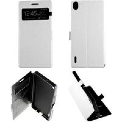 Etui Folio compatible Blanc Huawei Ascend P7