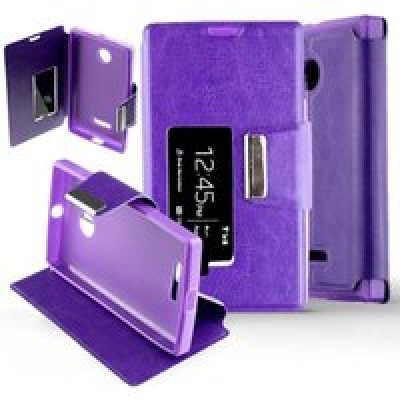 Etui Folio compatible Violet Nokia Lumia 435