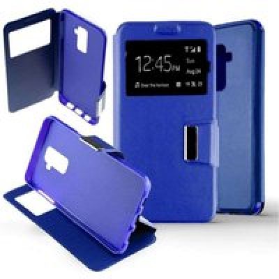 Etui Folio compatible Bleu Samsung Galaxy A6 Plus 2018