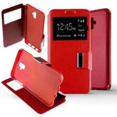 Etui Folio compatible Rouge Samsung Galaxy J6 Plus 2018