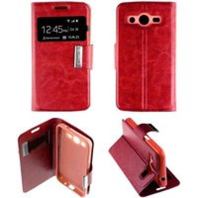 Etui Folio compatible Rouge Samsung Galaxy Core 2