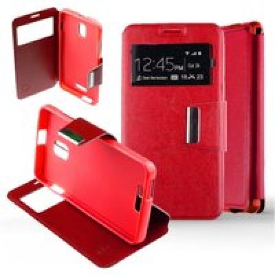 Etui Folio compatible Rouge Alcatel One Touch Pop Star
