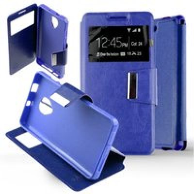 Etui Folio compatible Bleu Alcatel One Touch Pop Up