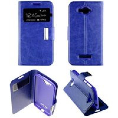 Etui Folio compatible Bleu Alcatel One Touch Pop C7