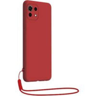 Coque Xiaomi Mi 11 5G Silicone + dragonne assortie Rouge Bigben