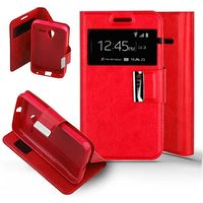 Etui Folio compatible Rouge Alcatel One Touch Pixi 3 4.0