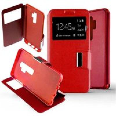 Etui Folio compatible Rouge Samsung Galaxy S9 Plus