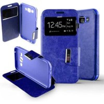 Etui Folio compatible Bleu Samsung Galaxy E5
