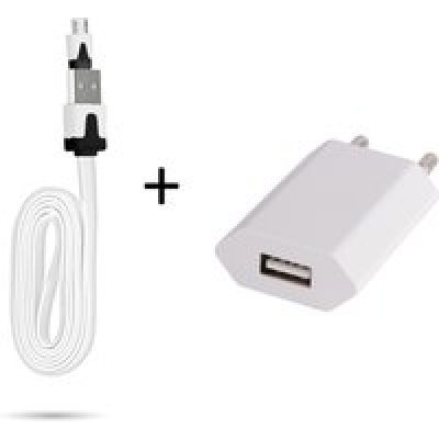 Cable Noodle 1m Chargeur + Prise Secteur pour Smartphone Micro USB Murale Pack Universel Android