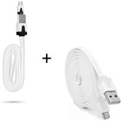 Pack Chargeur pour Smartphone Micro USB (Cable Noodle 3m + Cable Noodle 1m) Android