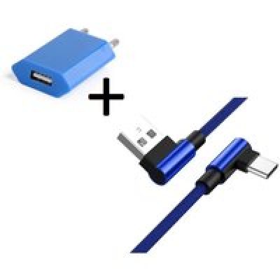 Pack pour Smartphone Type C (Cable 90 degres Fast Charge + Prise Secteur Couleur)