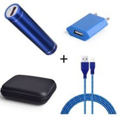 Pack pour Smartphone (Cable Chargeur Micro USB Tresse 3m + Pochette + Batterie + Prise Secteur) Android