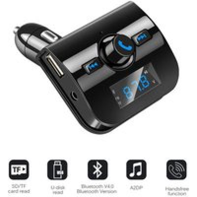 Transmetteur Bluetooth FM MP3 pour Smartphone Voiture Lecteur Kit main libre Sans Fil Musique Adaptateur Allume Cigare USB