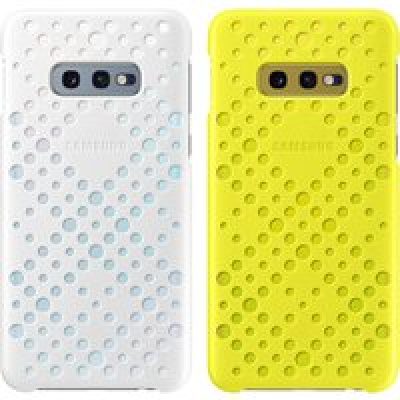 Coques rigides perforées blanche et jaune EF-XG970CW Samsung pour Galaxy S10e