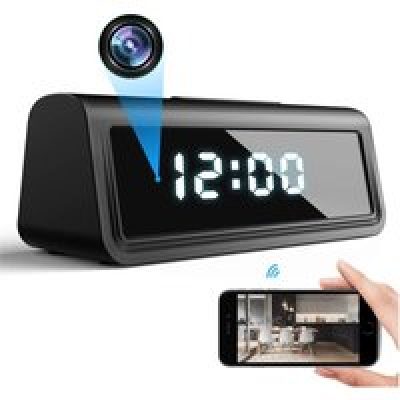 Réveil Caméra Espion 4K Infrarouge Horloge d'Espionnage Wifi Détecteur de Mouvement YONIS