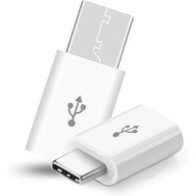 Adaptateur Micro USB/Type C pour Smartphone & Tablette Convertisseur Blanc