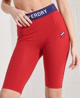 Superdry Femme Cycliste Sportstyle Essential Rouge Taille: 38