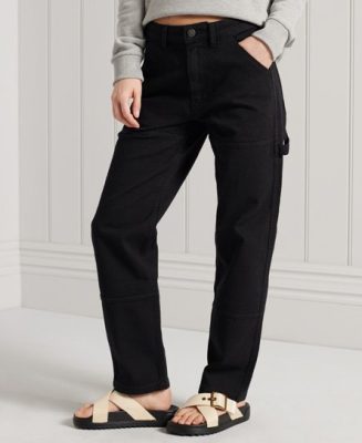 Superdry Femme Pantalon Carpenter Noir Taille: 26/30
