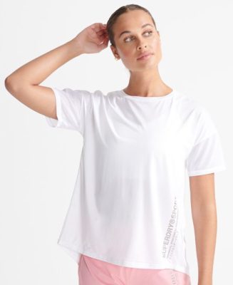 Superdry Femme Sport T-shirt Ample Cooling Blanc Taille: 40