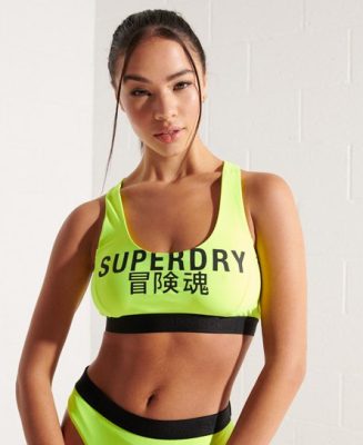 Superdry Femme Haut de Bikini Brassière à Logo Vert Taille: 38