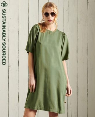 Superdry Femme Robe T-shirt Vert Taille: 36