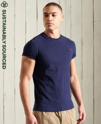 Superdry Homme T-shirt Vintage Brodé en Coton bio Bleu Marine Taille: Xxs