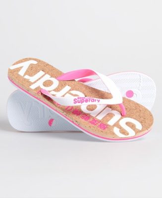 Superdry Femme Tongs Liège Blanc Taille: S