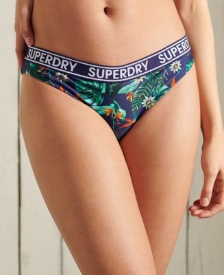 Superdry Femme Bas de Bikini Logo Surf Bleu Marine Taille: 40
